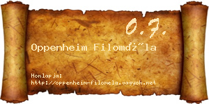 Oppenheim Filoméla névjegykártya